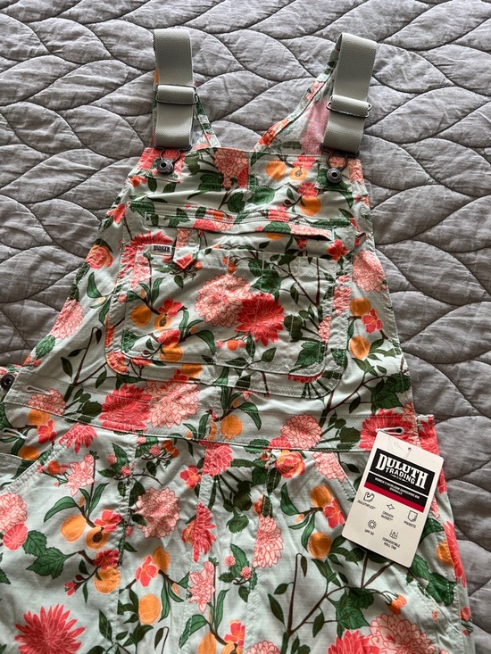 Duluth Trading Co Pants - Duluth Trading Co Floral Printed Jumpsuit Overalls in Mint, Coral & Green